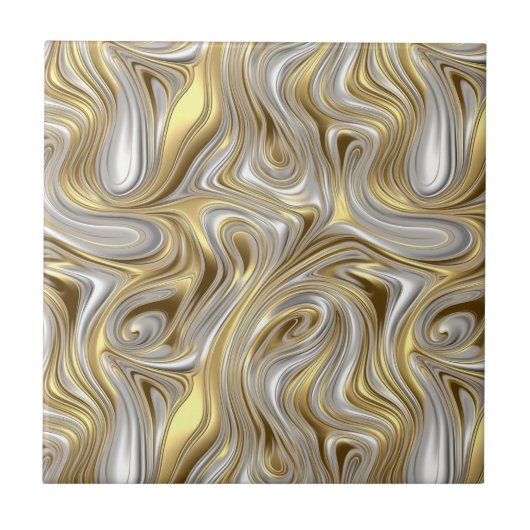 Flüssige Elegance - metallisches Flüssigmuster Fliese (Vorderseite)