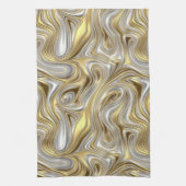 Flüssige Elegance - metallisches Flüssigmuster Geschirrtuch (Vertikal)