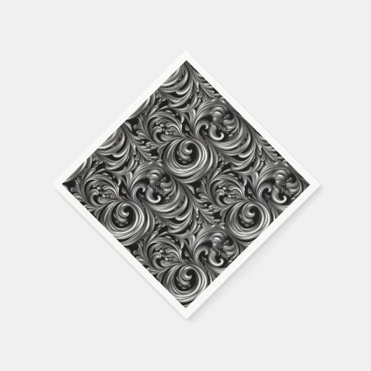 Flüssige Elegance - metallisches schwarzes Flüssig Serviette (Ecke)