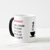 Flüssige Energiewarnung komisch anpassbar Verwandlungstasse (Vorderseite Links)