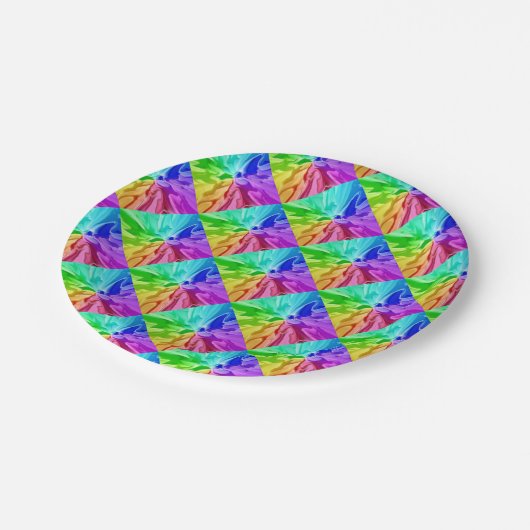 Flüssige Farbe Pappteller (Schrägansicht)