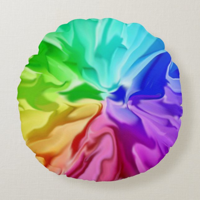 Flüssige Farbe Rundes Kissen (Vorderseite)