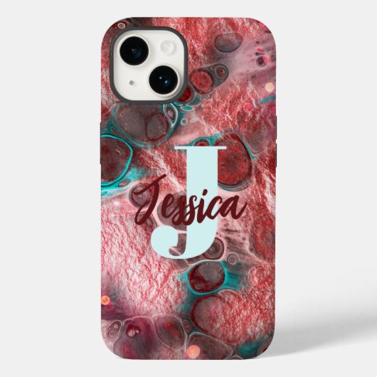 Flüssige, farbige Aquamarine Foil-Lichtakzente Case-Mate iPhone Hülle (Rückseite)