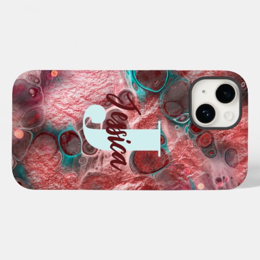 Flüssige, farbige Aquamarine Foil-Lichtakzente Case-Mate iPhone Hülle (Rückseite (Horizontal))