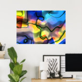 Flüssige Formen - farbenfrohe abstrakte Kunst Poster (Heimbüro)