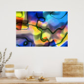 Flüssige Formen - farbenfrohe abstrakte Kunst Poster (Küche)