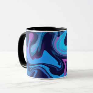 Flüssige Gradientwellen in Blau und Lila Tasse