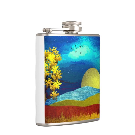 Flüssige Himmelslandschaft Flachmann (Rechts)