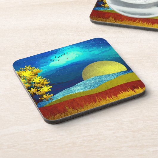 Flüssige Himmelslandschaft Getränkeuntersetzer (Linke Seite)