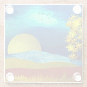 Flüssige Himmelslandschaft Glasuntersetzer (Rückseite)