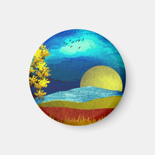 Flüssige Himmelslandschaft Magnet (Vorne)