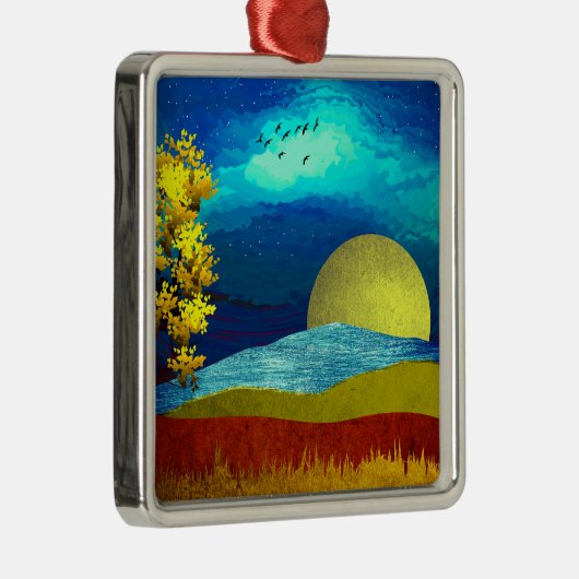 Flüssige Himmelslandschaft Ornament Aus Metall (Rechts)