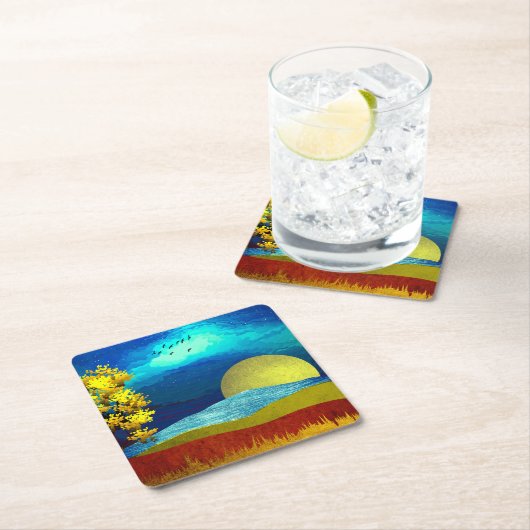 Flüssige Himmelslandschaft Rechteckiger Pappuntersetzer (Vor Ort)