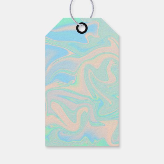 Flüssige Imitate holografische irisierende Textur Geschenkanhänger (Rückseite)