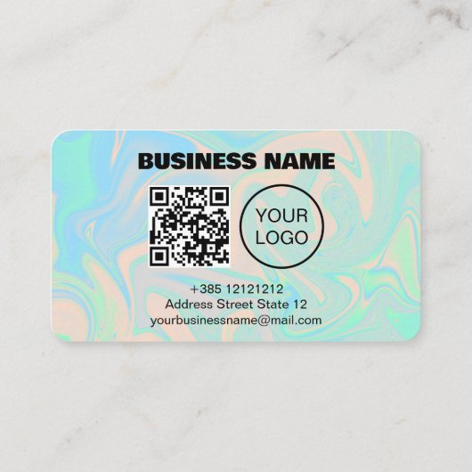 Flüssige Imitate holografische irisierende Textur Treuekarte (Rückseite)