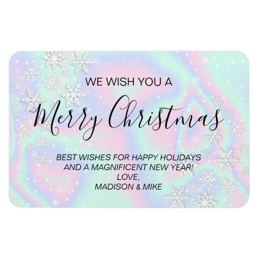 Flüssige Imitate Holografische Textur Schneeflocke Magnet (Horizontal)