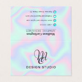 Flüssige Imitate Holographische Textur Visitenkarten (Außenseite Aufgefaltet)