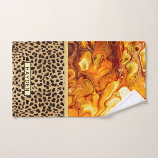 Flüssige Kunst gießen abstrakten personalisierten Badhandtuch Set (Handtuch)