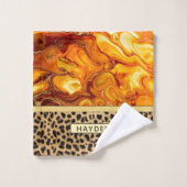 Flüssige Kunst gießen personalisierten Badhandtuch Set (Waschlappen)