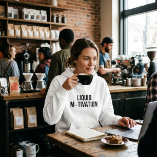 Flüssige Motivation Moderner Kaffeetischer Hoodie