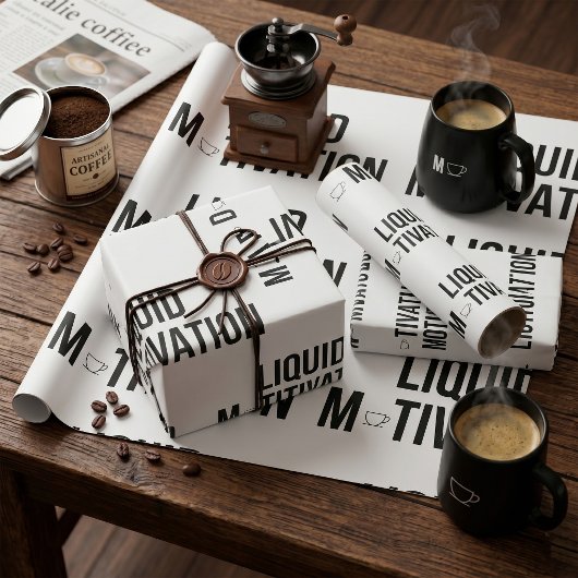 Flüssige Motivation Moderner Kaffeetrinker  Geschenkpapier