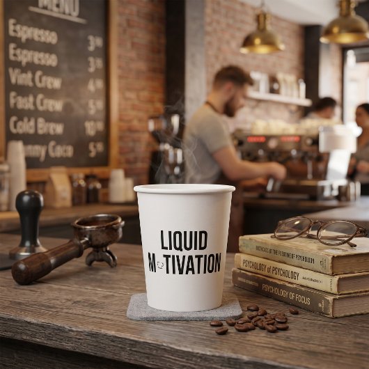 Flüssige Motivation Moderner Kaffeetrinker  Pappbecher