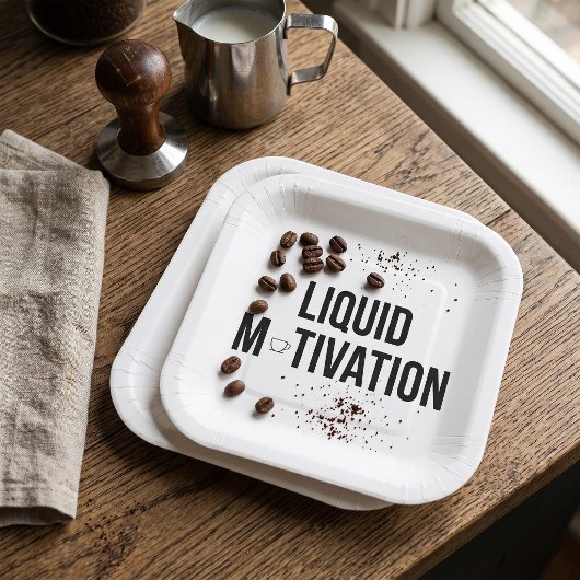 Flüssige Motivation Moderner Kaffeetrinker  Pappteller