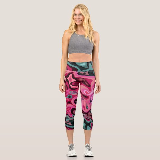Flüssige Oberfläche 5 Capri Leggings (Vorderseite)