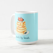 Flüssige Pfannkuchen mit Ahornsirup, Obst und Crem Kaffeetasse (Vorderseite Links)