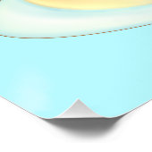 Flüssige Pfannkuchen mit Ahornsirup, Obst und Crem Poster (Ecke)