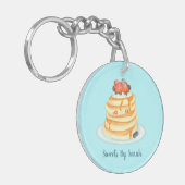 Flüssige Pfannkuchen mit Ahornsirup, Obst und Crem Schlüsselanhänger (Vorderseite links)