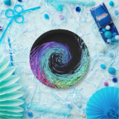 Flüssige Rainbow-Wave-Papierplatten Pappteller (Party)