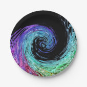 Flüssige Rainbow-Wave-Papierplatten Pappteller (Vorderseite)