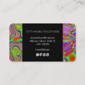 Flüssige schillernde Regenbogenbeschaffenheit Visitenkarte (Rückseite)