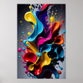 Flüssige Spritzfarben Poster (Vorne)