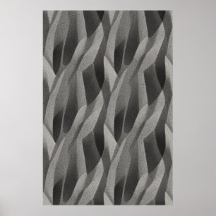Flüssige Wellen: Eine skulpturale monochrome Kompo Poster