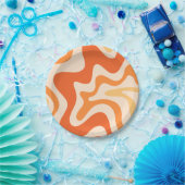 Flüssige Wirbelsäule Retro Vibe Mandarine Orange T Pappteller (Party)