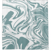 Flüssige zeitgenössische graue Baby Blue Marble Wi Duschvorhang (Vorderseite)