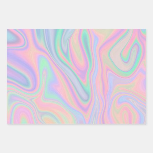 Flüssiger Abstrakter Regenbogen Geschenkpapier Set (Vorderseite 3)