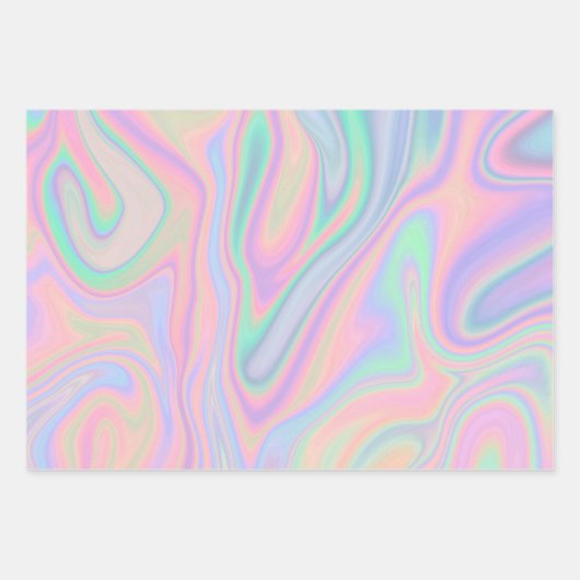 Flüssiger Abstrakter Regenbogen Geschenkpapier Set (Vorderseite 2)