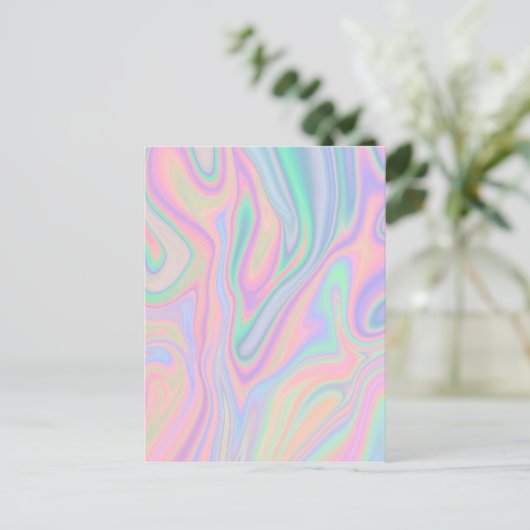 Flüssiger Abstrakter Regenbogen Postkarte (Stehend Vorderseite)