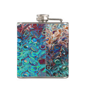 Flüssiger Blauer Gel Abstrakt Flachmann (Rückseite)