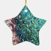 Flüssiger Blauer Gel Abstrakt Keramik Ornament (Hinten)