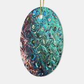 Flüssiger Blauer Gel Abstrakt Keramik Ornament (Links)