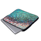 Flüssiger Blauer Gel Abstrakt Laptopschutzhülle (Vorne Knopf)