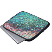 Flüssiger Blauer Gel Abstrakt Laptopschutzhülle (Vorne Knopf)