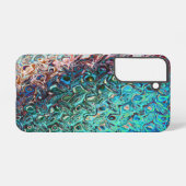 Flüssiger Blauer Gel Abstrakt Samsung Galaxy Hülle (Rückseite (Horizontal))