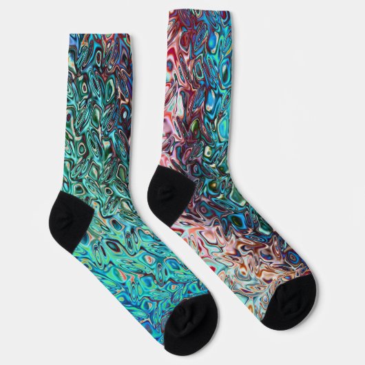 Flüssiger Blauer Gel Abstrakt Socken (Rechts)