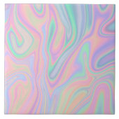 Flüssiger bunter abstrakter Regenbogen Fliese (Vorderseite)