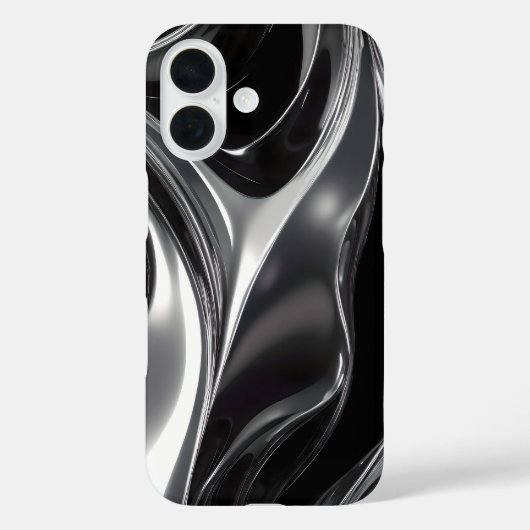 Flüssiger Chrom-Fluss – Abstrakte Metallische Text Case-Mate iPhone Hülle (Rückseite)